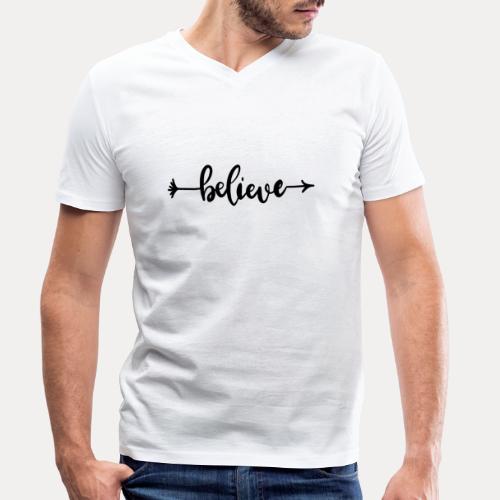 Believe - Männer Bio-T-Shirt mit V-Ausschnitt von Stanley & Stella