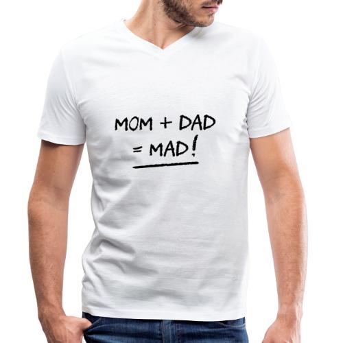 MAMMA + PAPPA = GAL! (familie, pappa, mamma) (fleks) - Stanley/Stella økologisk T-skjorte med V-hals for menn