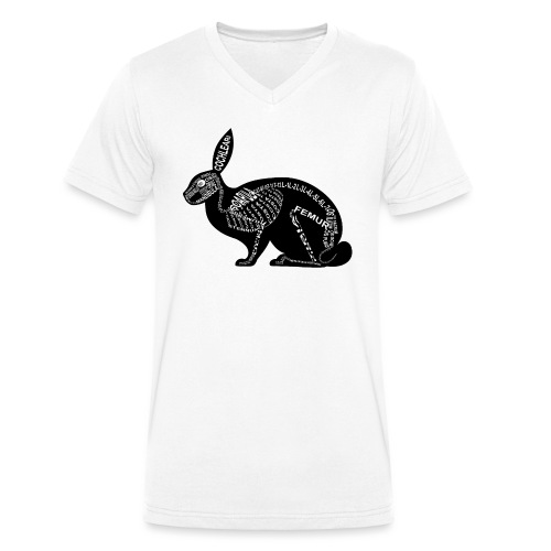 królik szkielet - Ekologiczna koszulka męska Stanley/Stella z dekoltem w serek