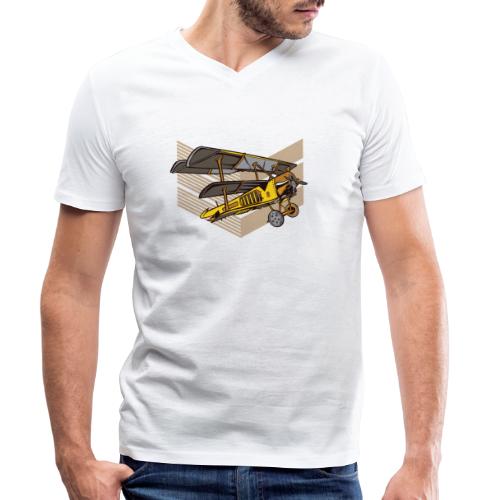Steampunk biplane - Stanley/Stella Men's Organic V-Neck T-Shirt 