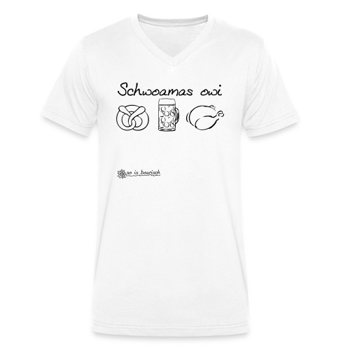 brezn mass hendl schwoamas owi - Stanley/Stella Männer Bio-T-Shirt mit V-Ausschnitt