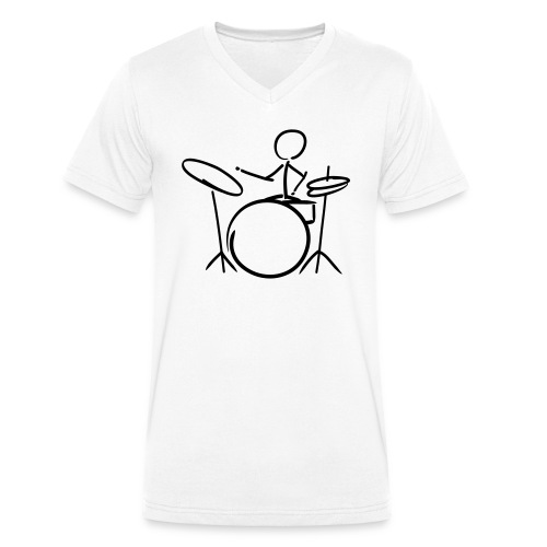 Strich-Männchen Drummer - Männer Bio-T-Shirt mit V-Ausschnitt von Stanley & Stella