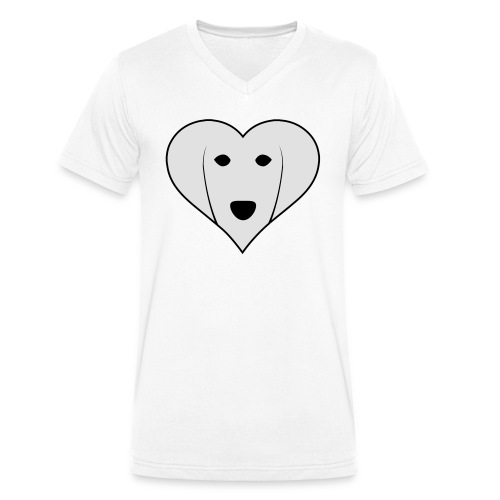 Saluki Heart - T-shirt ecologica da uomo con scollo a V di Stanley & Stella