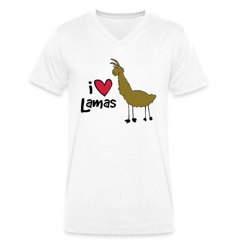 I love Lamas - Männer Bio-T-Shirt mit V-Ausschnitt von Stanley & Stella