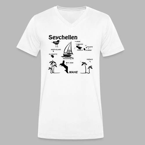 Seychellen Insel Crewshirt Mahe etc. - Männer Bio-T-Shirt mit V-Ausschnitt von Stanley & Stella