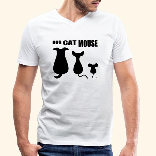 dog cat mouse - Stanley/Stella Männer Bio-T-Shirt mit V-Ausschnitt