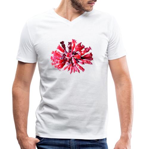 Hammerstrauch rot Blume - Männer Bio-T-Shirt mit V-Ausschnitt von Stanley & Stella