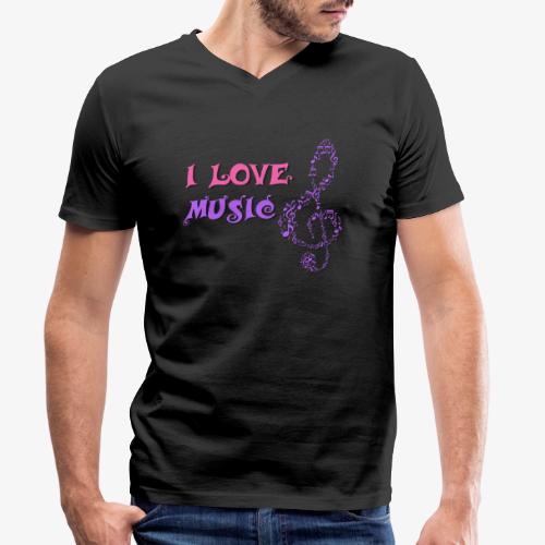 Love Music - Camiseta ecológica con cuello de pico para hombre de Stanley/Stella