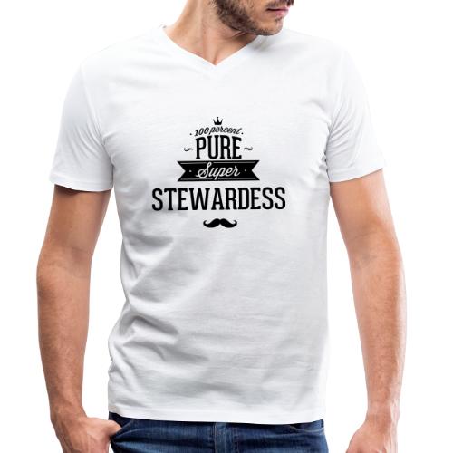 Zu 100% super Steward - Männer Bio-T-Shirt mit V-Ausschnitt von Stanley & Stella