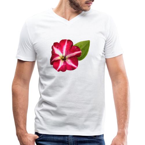 Petunie rot weiß Blume - Männer Bio-T-Shirt mit V-Ausschnitt von Stanley & Stella