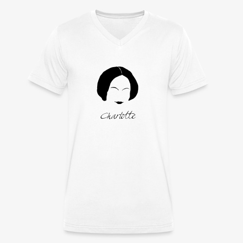 Charlotte Brontë Silhouette - Stanley/Stella Men's Organic V-Neck T-Shirt 