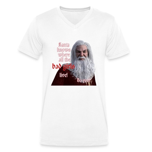 Santa Knows - Men's Organic V-Neck T-Shirt by Stanley & Stella