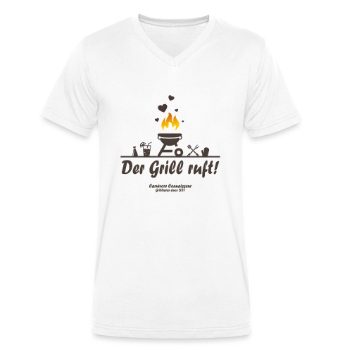 Der Grill ruft - Grillshirt - Stanley/Stella Männer Bio-T-Shirt mit V-Ausschnitt