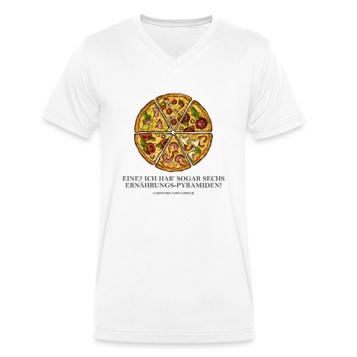 Ernährungspyramide aus Pizza - Stanley/Stella Männer Bio-T-Shirt mit V-Ausschnitt