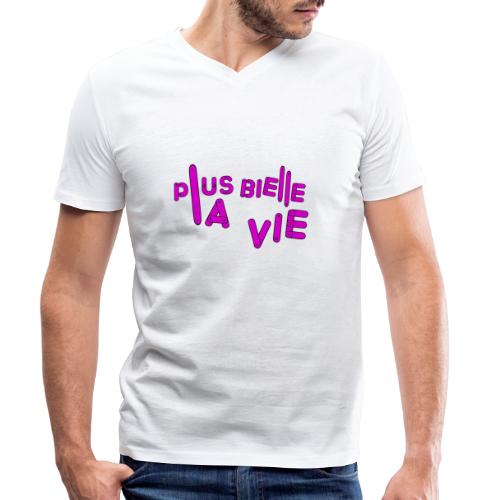 PLUS BIELLE LA VIE (MÉCANIQUE, GARAGISTE) - T-shirt bio col V Stanley/Stella Homme