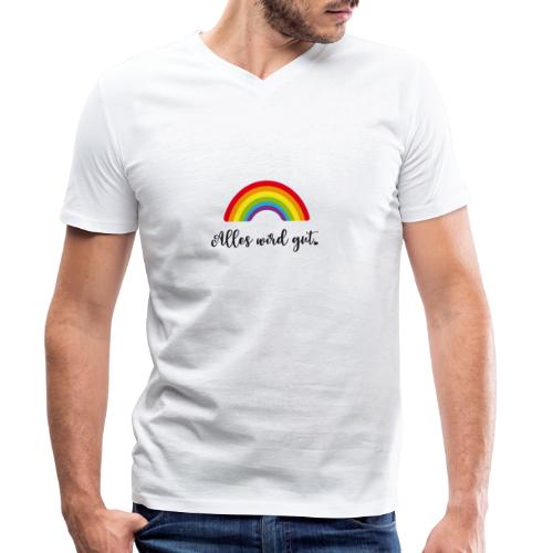 Regenbogen Alles wird gut - Männer Bio-T-Shirt mit V-Ausschnitt von Stanley & Stella