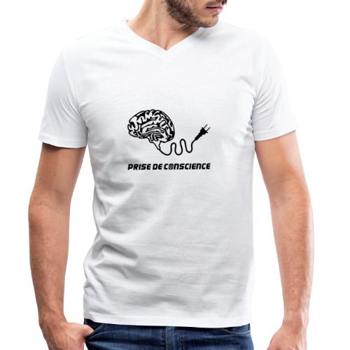 OÙ SE BRANCHE LA PRISE DE CONSCIENCE ? (Black) - T-shirt bio col V Stanley/Stella Homme