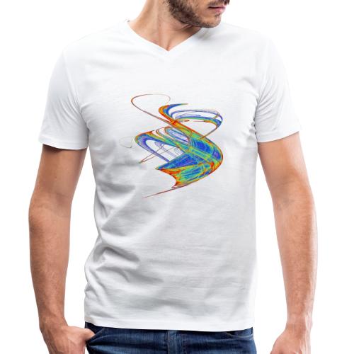 Farbenwind buntes Chaos Aquarell 13720 jet - Männer Bio-T-Shirt mit V-Ausschnitt von Stanley & Stella
