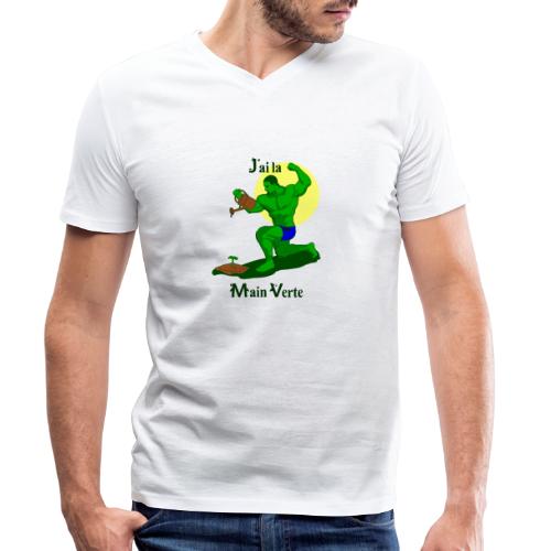 J'AI LA MAIN VERTE ! (jardin, plantes) - Stanley/Stella økologisk T-skjorte med V-hals for menn