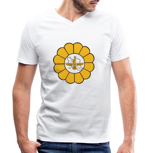 Faravahar Iran Lotus - Økologisk Stanley/Stella T-shirt med V-udskæring til herrer