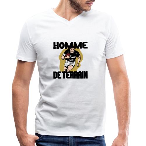 HOMME DE TERRAIN ! (Rugby) - T-shirt bio col V Stanley/Stella Homme