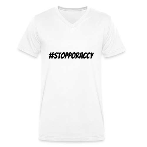 Stop Poraccy - T-shirt ecologica da uomo con scollo a V di Stanley & Stella