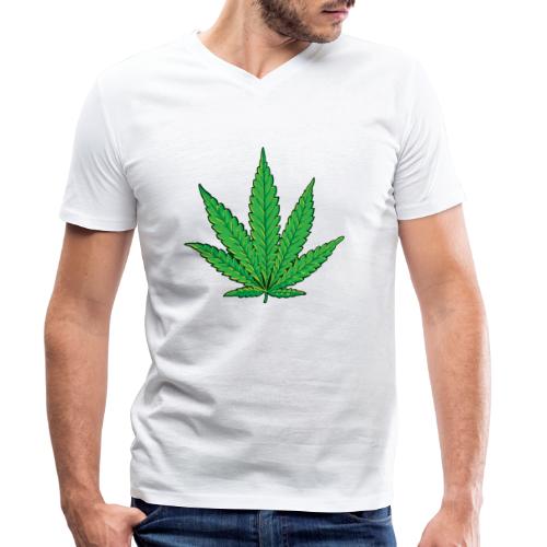 Feuille de cannabis - T-shirt bio col V Stanley & Stella Homme
