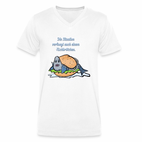 Fischbroetchen - Männer Bio-T-Shirt mit V-Ausschnitt von Stanley & Stella