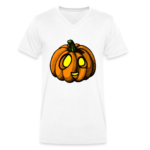 Pumpkin Halloween scribblesirii - Ekologiczna koszulka męska z dekoltem w serek Stanley/Stella 