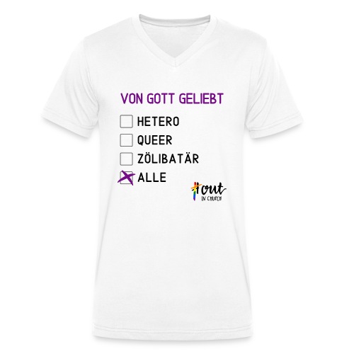 Von Gott geliebt - Stanley/Stella Männer Bio-T-Shirt mit V-Ausschnitt