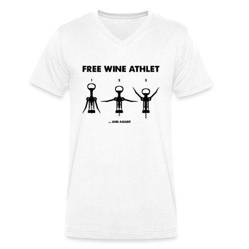 Free wine athlet - Männer Bio-T-Shirt mit V-Ausschnitt von Stanley & Stella