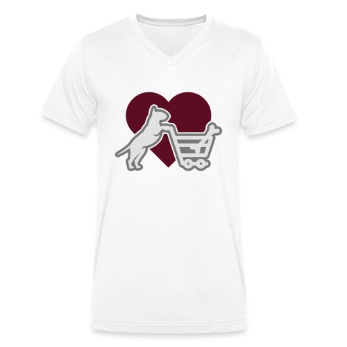 Shopping Bullterrier LOVE 3c - Männer Bio-T-Shirt mit V-Ausschnitt von Stanley & Stella