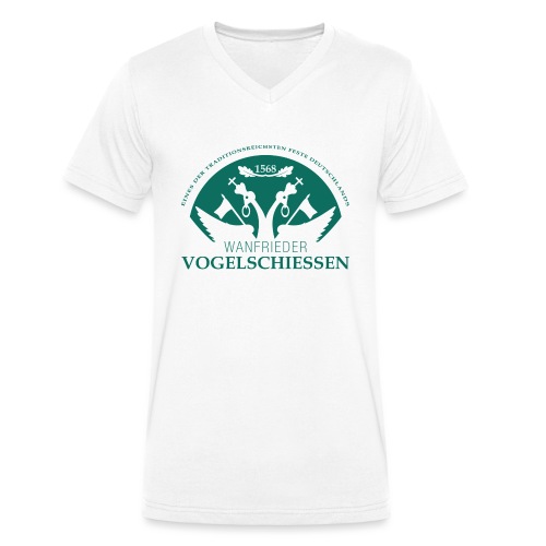 Logo Wanfrieder Vogelschiessen Einfarbig - Männer Bio-T-Shirt mit V-Ausschnitt von Stanley & Stella