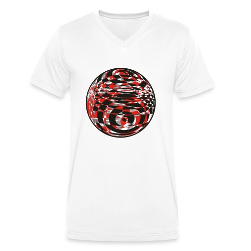 Spiralkugel schwarz rot grau - Stanley/Stella Männer Bio-T-Shirt mit V-Ausschnitt