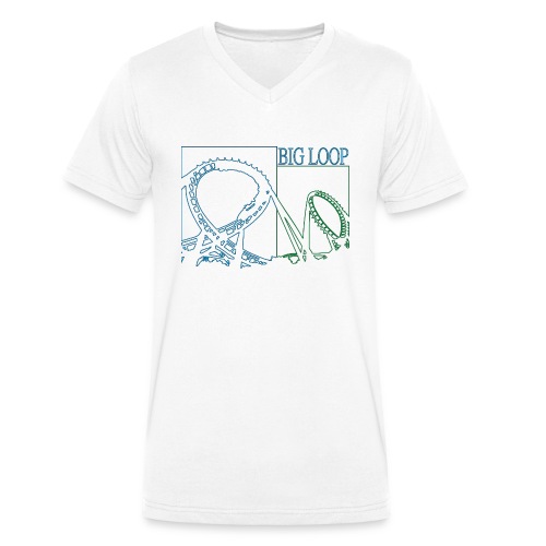 big_loop_coaster_shirt_line - Männer Bio-T-Shirt mit V-Ausschnitt von Stanley & Stella