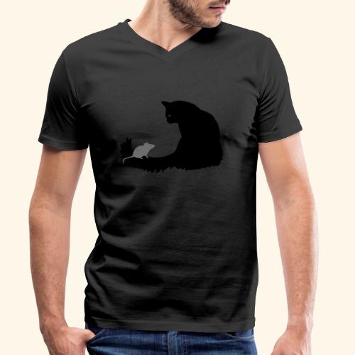 Katze und maus - Stanley/Stella Männer Bio-T-Shirt mit V-Ausschnitt