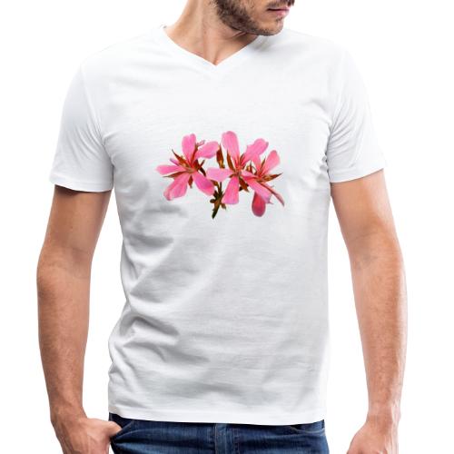 Pelargonie Geranie Blume Sommer - Männer Bio-T-Shirt mit V-Ausschnitt von Stanley & Stella