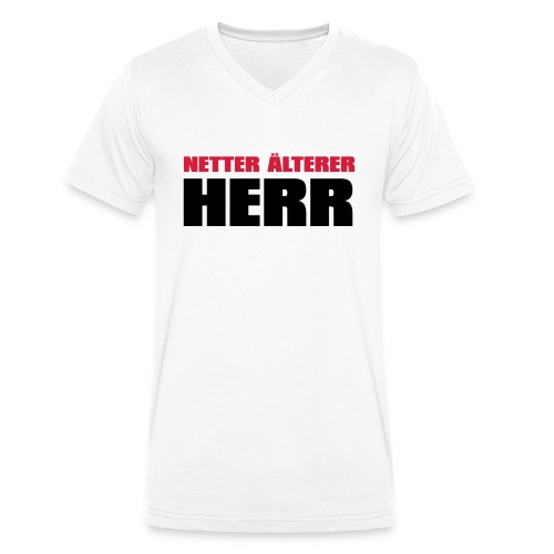 Netter älterter Herr - Männer Bio-T-Shirt mit V-Ausschnitt von Stanley & Stella