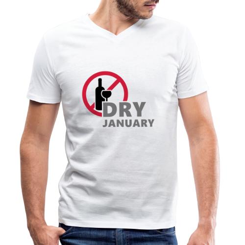 Dry january, één maand geen alcohol te drinken - Mannen bio T-shirt met V-hals van Stanley & Stella