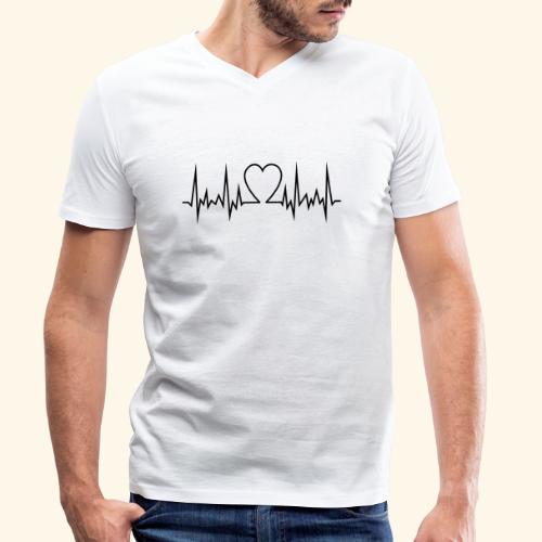 Herz Frequent - Männer Bio-T-Shirt mit V-Ausschnitt von Stanley & Stella