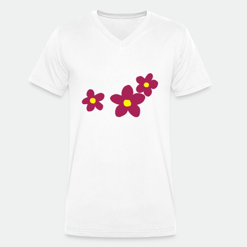 Three Flowers - Men's Organic V-Neck T-Shirt by Stanley & Stella