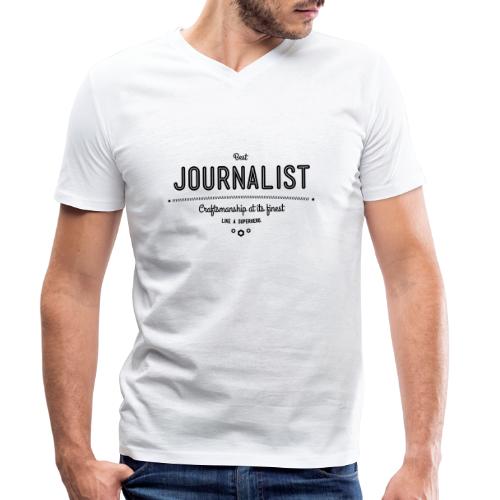 Bester Journalist - wie ein Superheld - Männer Bio-T-Shirt mit V-Ausschnitt von Stanley & Stella