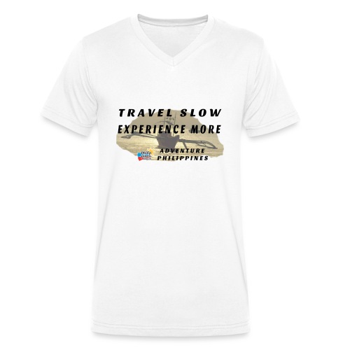 Travel slow Logo für helle Kleidung - Stanley/Stella Männer Bio-T-Shirt mit V-Ausschnitt