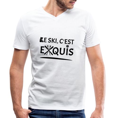 LE SKI, C'EST EXQUIS ! (montagne, hiver)flex - T-shirt bio col V Stanley/Stella Homme