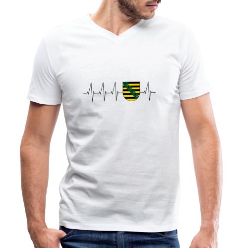 Sachsen Puls Herzschlag Heimat - Männer Bio-T-Shirt mit V-Ausschnitt von Stanley & Stella