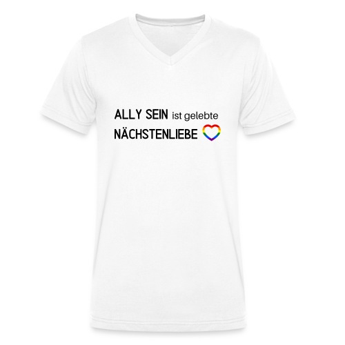 Ally sein = Nächstenliebe - Männer Bio-T-Shirt mit V-Ausschnitt von Stanley & Stella