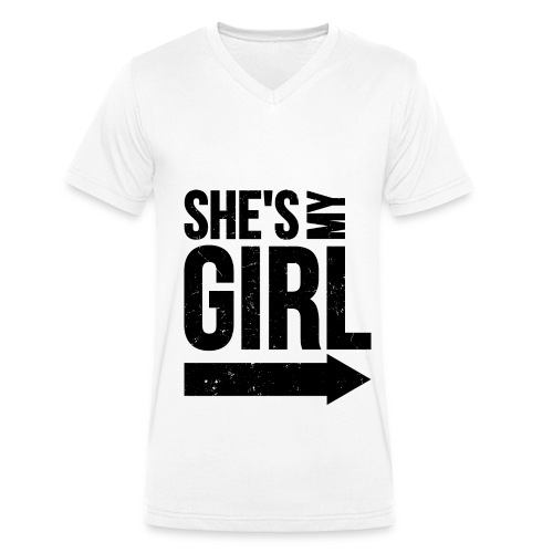 She s my girl black RIGHT - T-shirt bio col V Stanley/Stella Homme