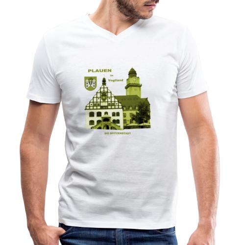 Plauen Vogtland Spitze Vogtland Rathaus - Männer Bio-T-Shirt mit V-Ausschnitt von Stanley & Stella