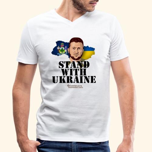 Ukraine Maine Unterstützer Motiv - Männer Bio-T-Shirt mit V-Ausschnitt von Stanley & Stella