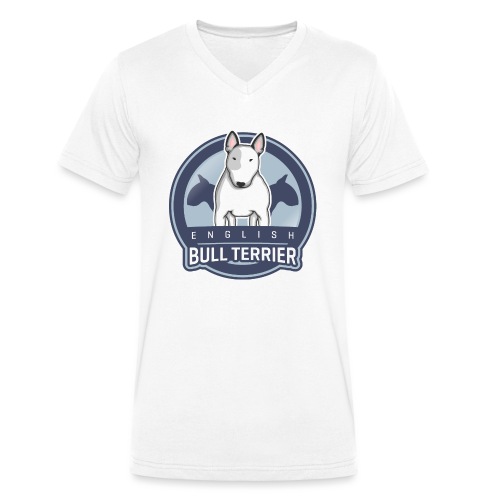 English Bull Terrier Front WHITE - Stanley/Stella Männer Bio-T-Shirt mit V-Ausschnitt